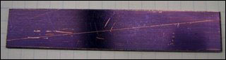 Figure 2. A diagonal line is scribed down the PCB, but ends about 1/8" from the inside corners.