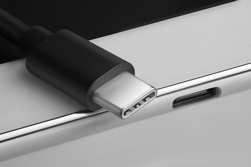 Figure 1. A USB-C cable connector and smartphone input.