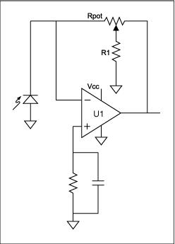 Figure 3. TEE network for PIN transimpedance amp.