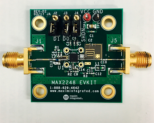 Figure 3. MAX2248 EV kit tuned for 2.4GHz.