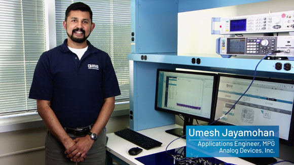 ADI engineer Umesh Jayamohan with demo setup