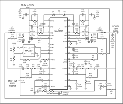 Figure 1. MAX8537 Schematic, Data and BOM; 600kHz Dual-Phase Application Circuit: 8537_1a6.
