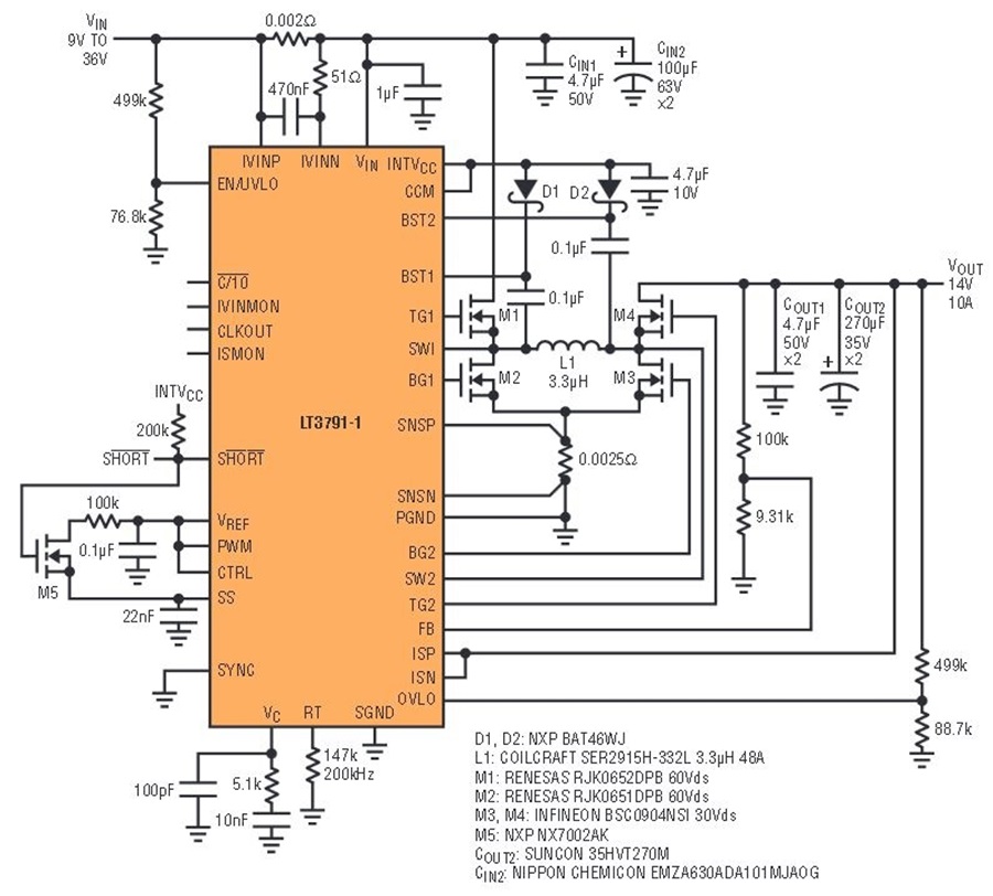 60V, 4-Switch Synchronous Buck-Boost Controller Regulates Voltage from ...