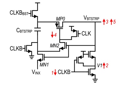 Traditional bootstrapped switch gate drive generation circuitry
