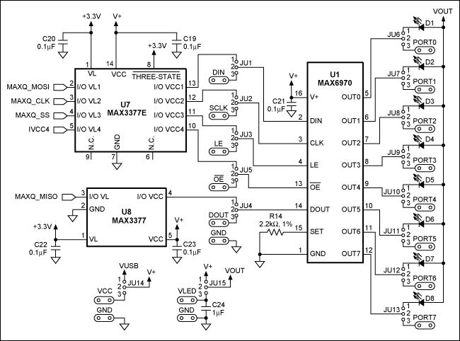 图1. MAX6970EVKIT原理图