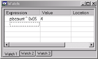 图11. IAR Embedded Workbench中表达式的Watch窗口。