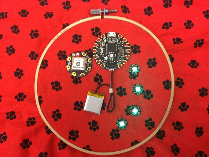 Wearable dog tracker system.