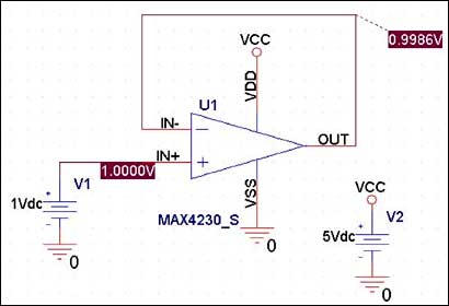 图10. 编辑后的MAX4230放大器Spice模型。