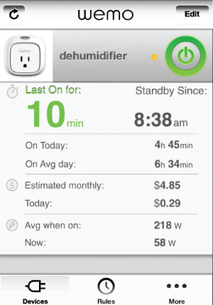 Figure 4. Screen capture of the user interface on my tablet.
