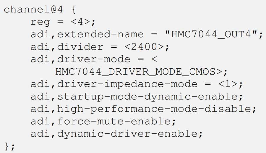 Figure 3. Synchronization outputs, HMC7044 channels 4 and 11 (same settings for both).