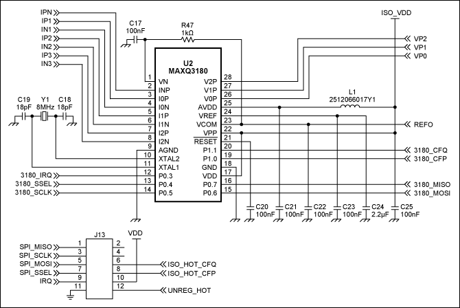 Figure 7. Schematic of the hot board showing the AFE