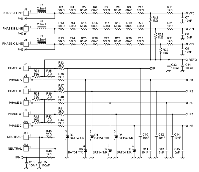 Figure 8. Schematic of the hot board showing the IV interface