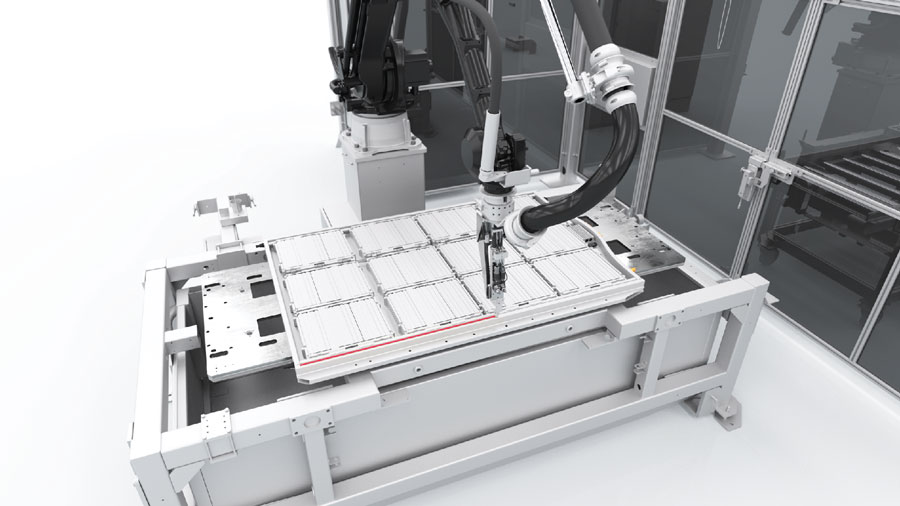 Figure 2. The wBMS eliminates the BMS signal wiring harness to enable automated, robotic production of battery packs.