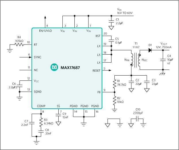 MAX17687: Typical Application Circuit