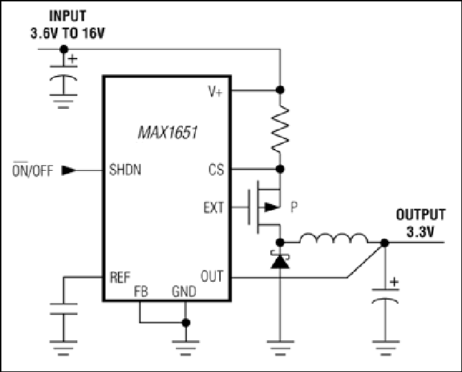 MAX1649、MAX1651：典型工作电路