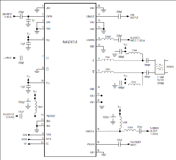 MAX2411A：典型工作电路