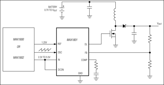 MAX1801：典型工作电路
