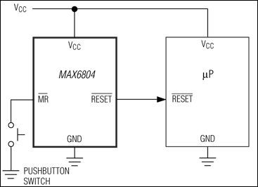 MAX6803、MAX6804、MAX6805：典型工作电路
