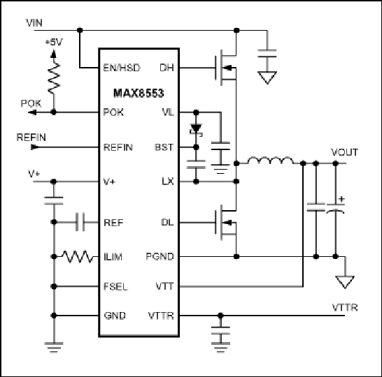 MAX8553、MAX8554：典型工作电路