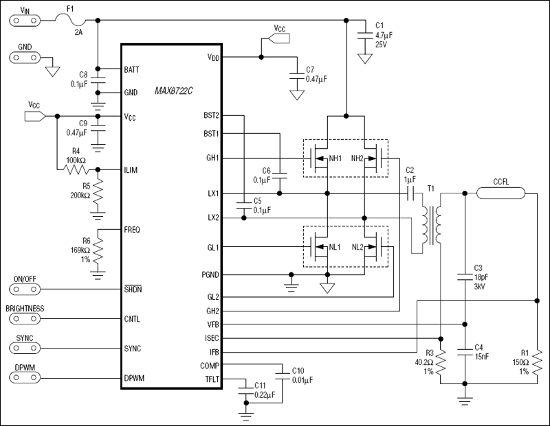MAX8722C：典型工作电路