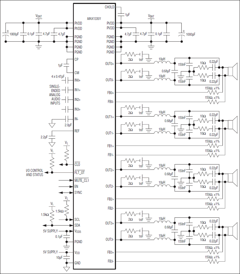 MAX13301：典型工作电路