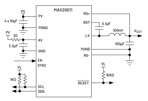 MAX20011 Simplified Block Diagram