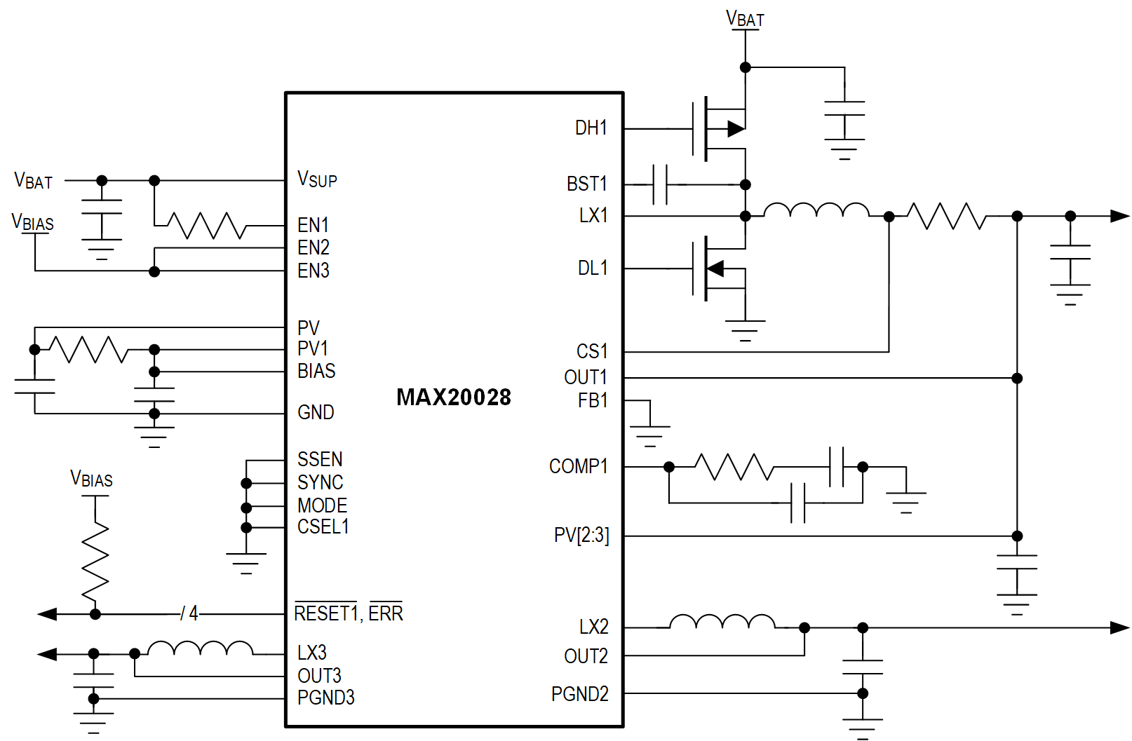 MAX20028 Simplified Schematic