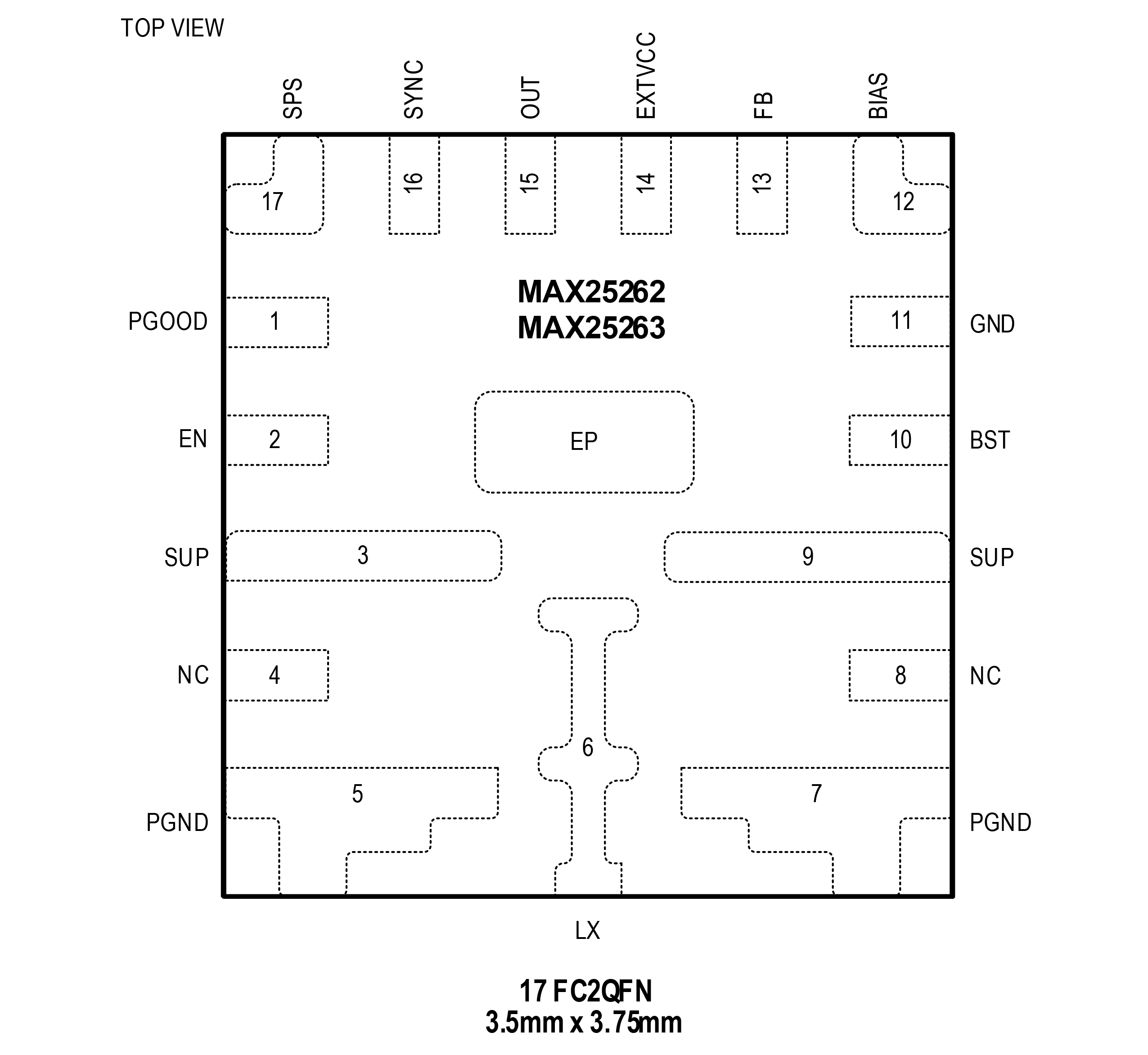 MAX25262-MAX25263: Pin Configuration