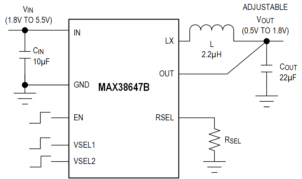 MAX38647B Simplified Application Circuit