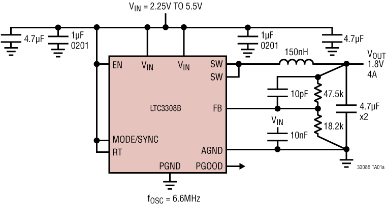 LTC3308B Application Circuit