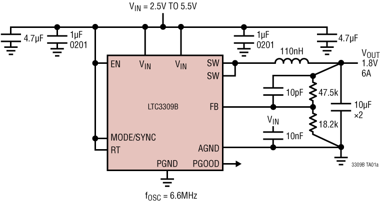 LTC3309B Application Circuit