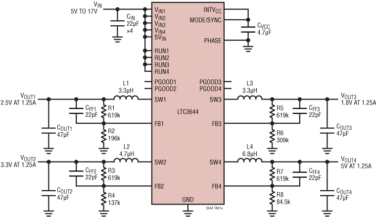LTC3644/LTC3644-2 Application Circuit