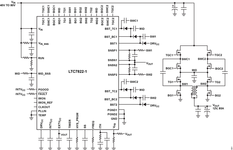 LTC7822-1 Functional Block Diagram