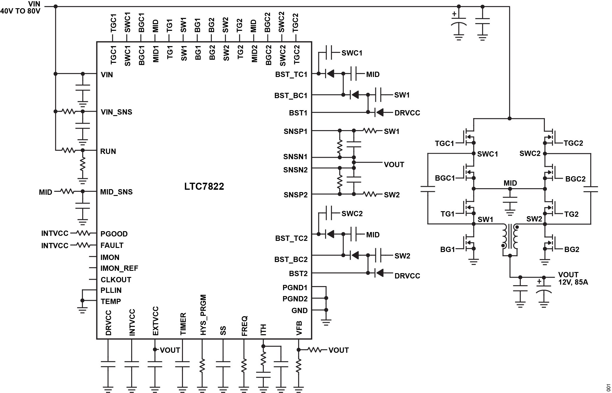 LTC7822 Typical Application