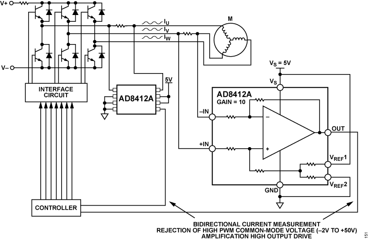 AD8412A Typical Application Circuit