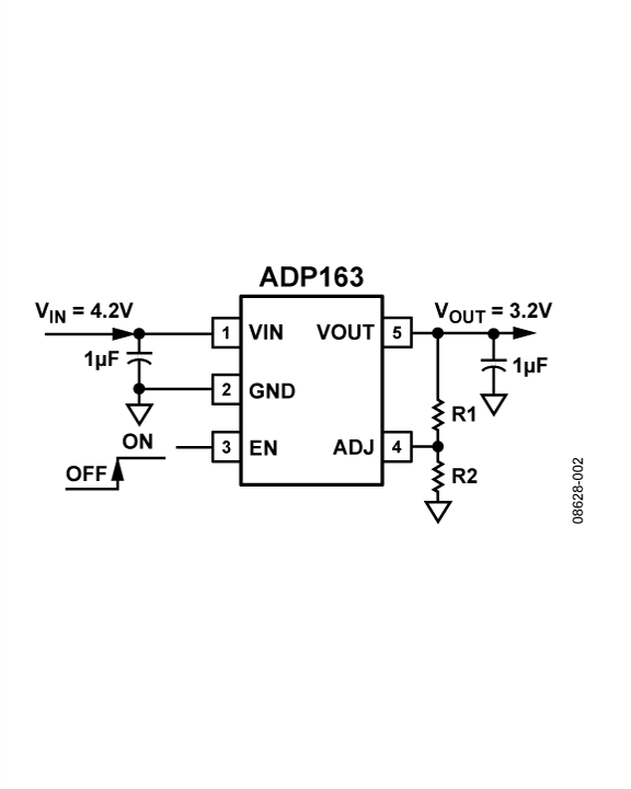 ADP163 Typical Application Diagrams