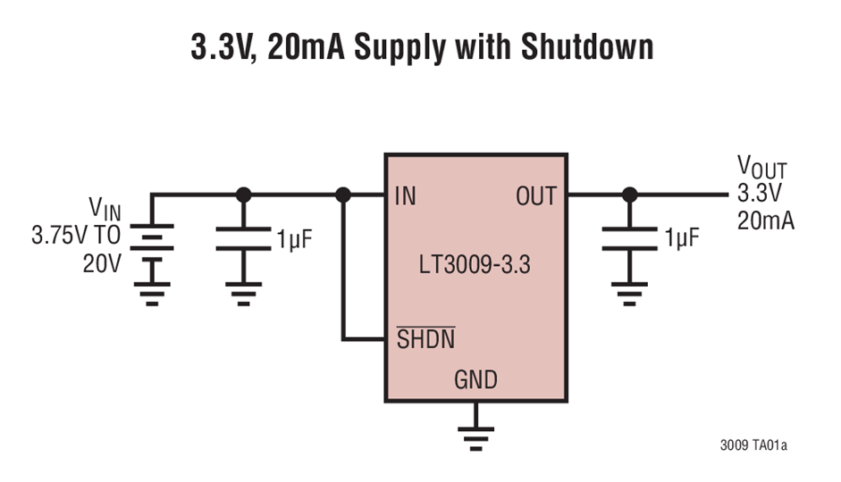 3.3V, 20mA Supply with Shutdown