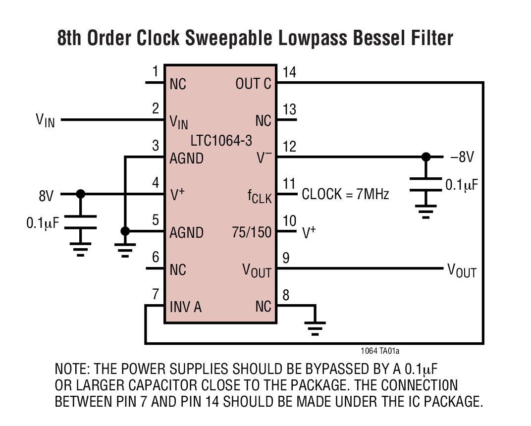 8th Order Clock Sweepable Lowpass Bessel Filter