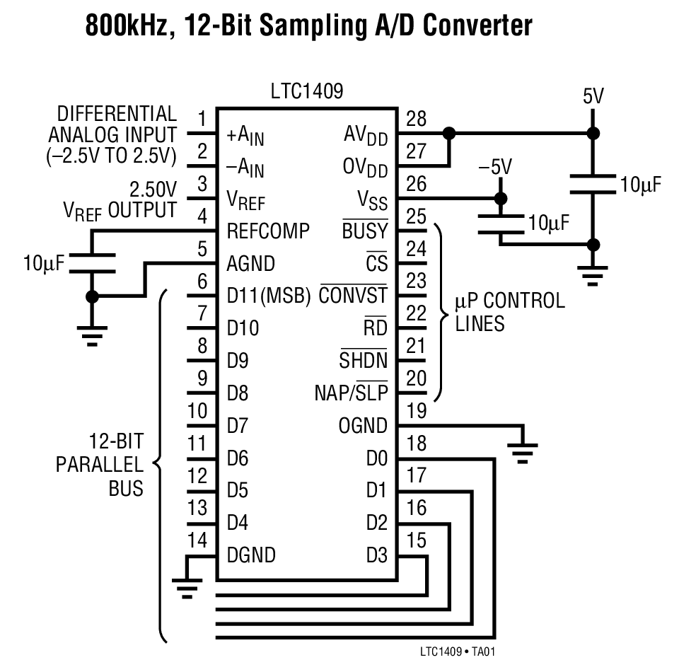 800kHz, 12-Bit Sampling A/D Converter