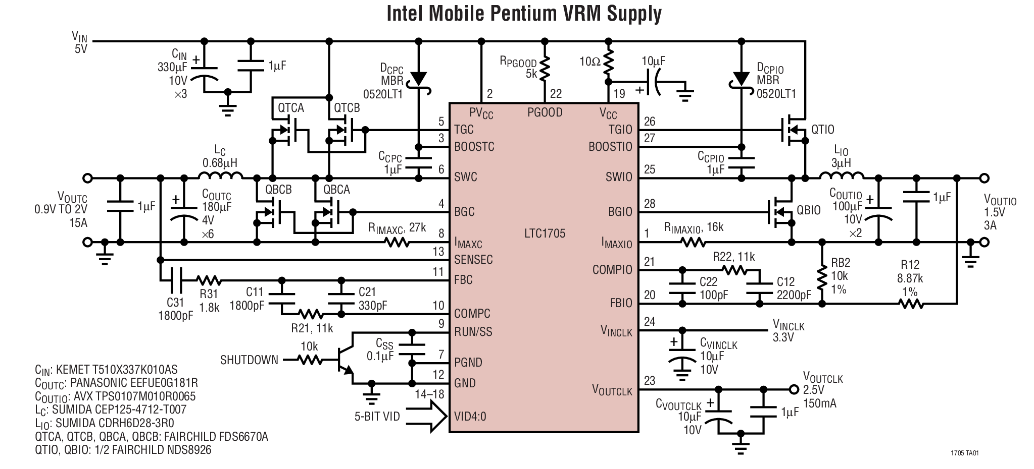 Intel Mobile Pentium VRM Supply
