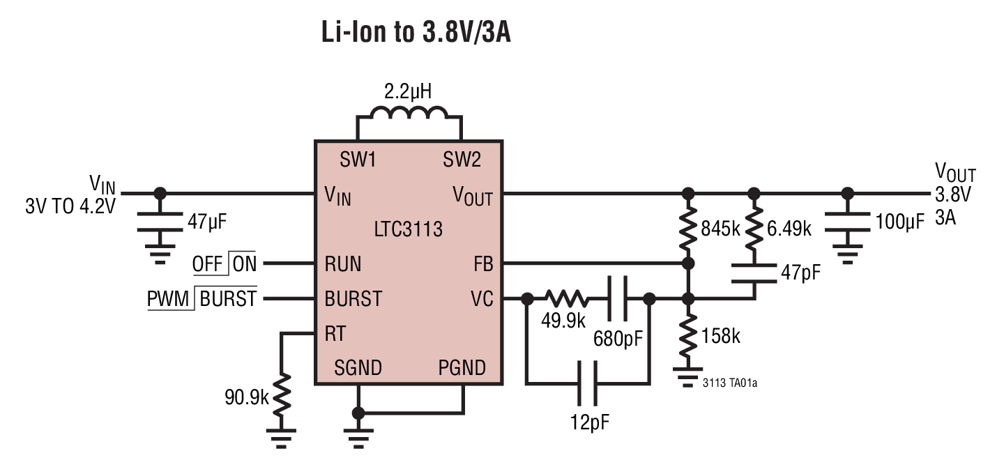 Li-Ion to 3.8V/3A
