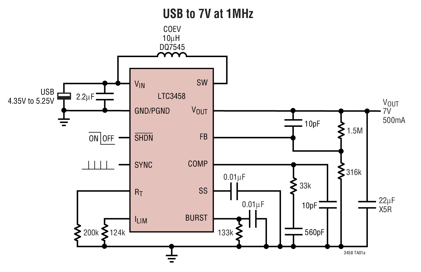 USB to 7V at 1MHz