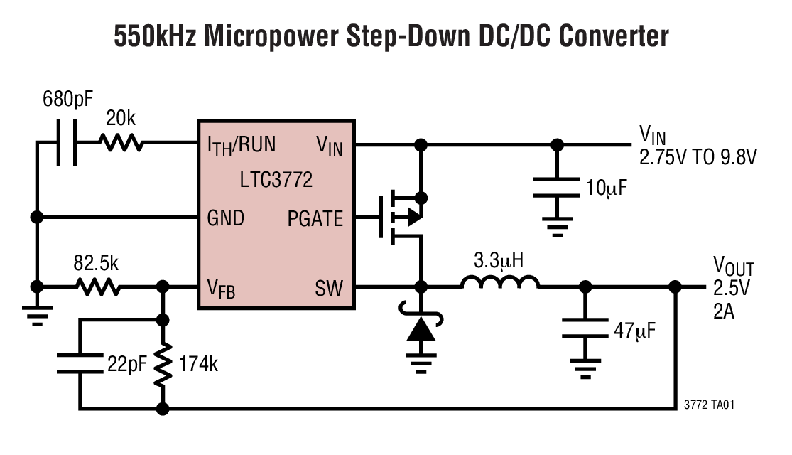 550kHz Micropower Step-Down DC/DC Converter