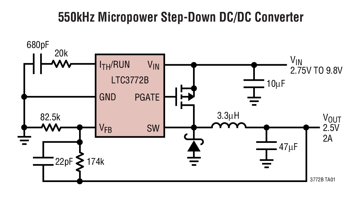 550kHz Micropower Step-Down DC/DC Converter