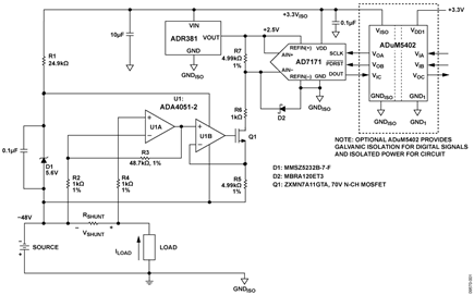 Low Side Current Monitor for Negative High Voltage Rails