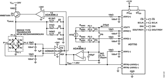 Differential Bridge Type Transducer Monitor with Temperature Compensation