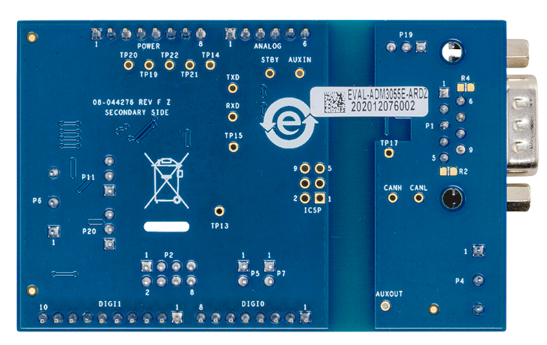 EVAL-ADM3055E-ARDZ Evaluation Board - Bottom View