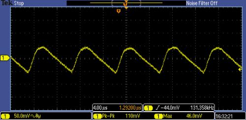 Figure 3. Output ripple at 4A load, 5.5Vout