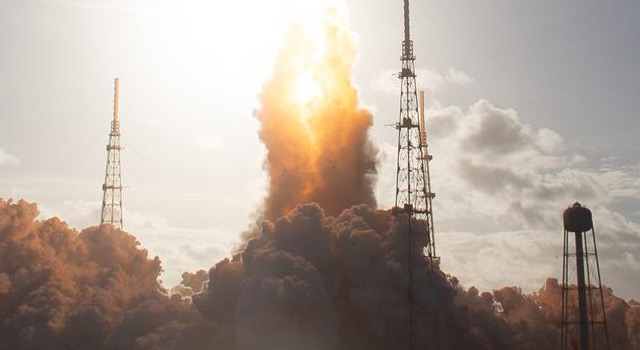 NASA’s Space Launch System rocket carrying the Orion spacecraft