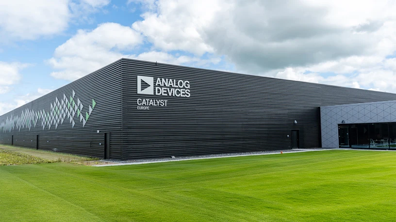 Analog Devices Catalyst Europe building with signal pattern.
